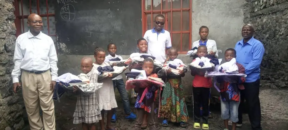 School supply distribution to children