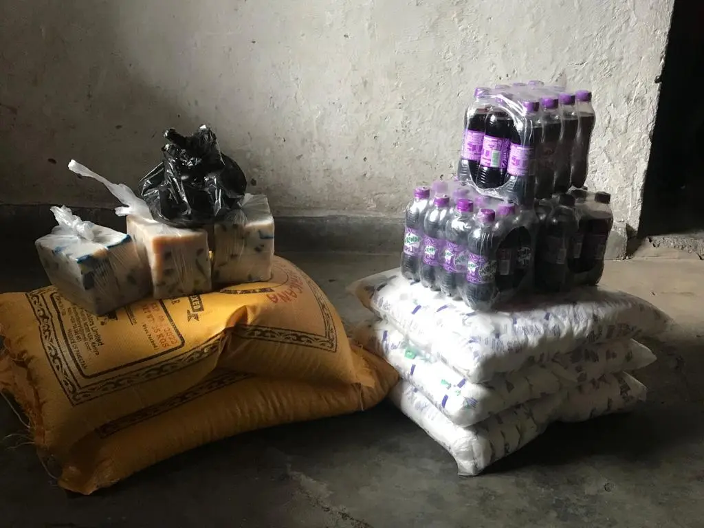 Food and supplies ready for distribution