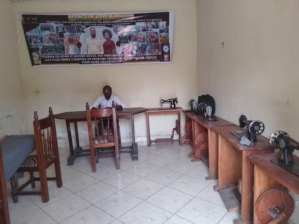Tailoring workshop with sewing machines