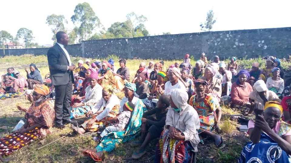 Outdoor gathering with elders