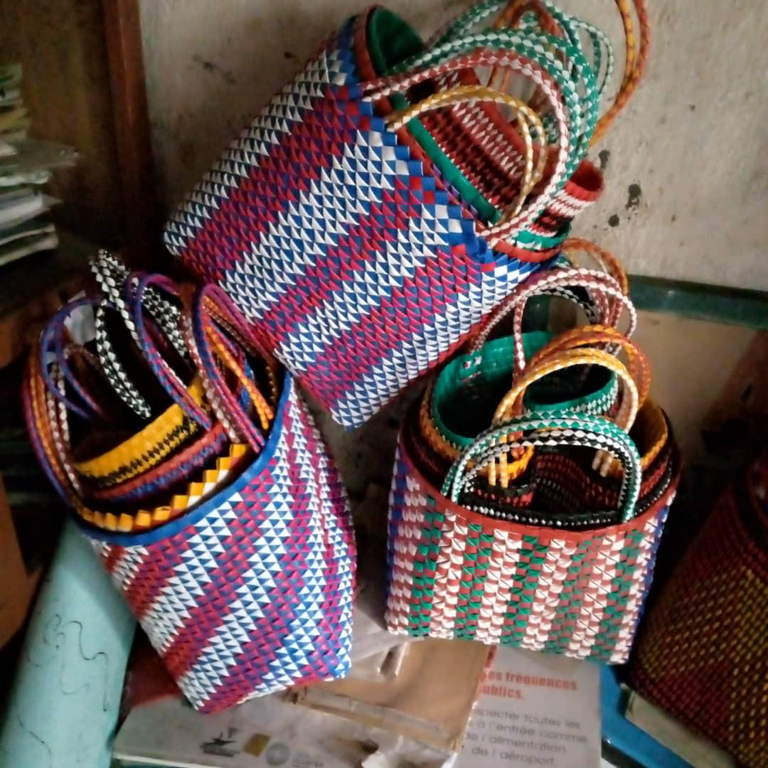 Handwoven baskets crafted by the widows
